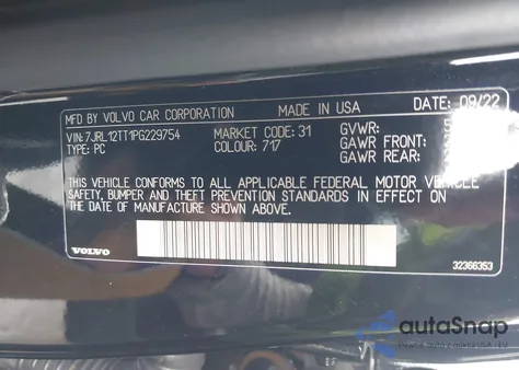 2023 Volvo S60 B5 Plus Black Edition from USA, damaged, VIN 7JRL12TT1PG229754